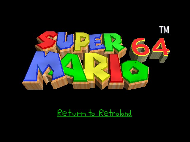 Super Mario 64 - Return to Retroland Title Screen